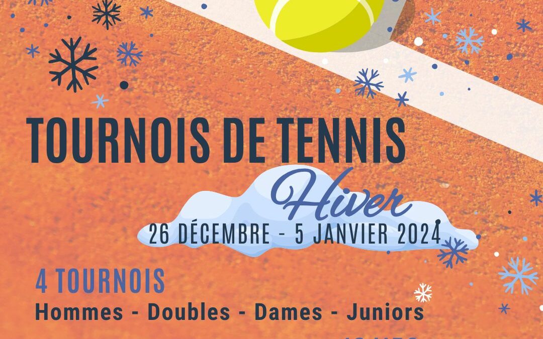 Tournoi tennis officiel – Du 26 décembre au 5 janvier 2025