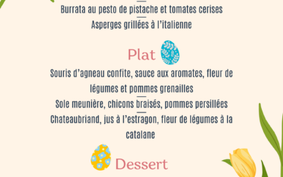 Menu de Pâques au Castle Club